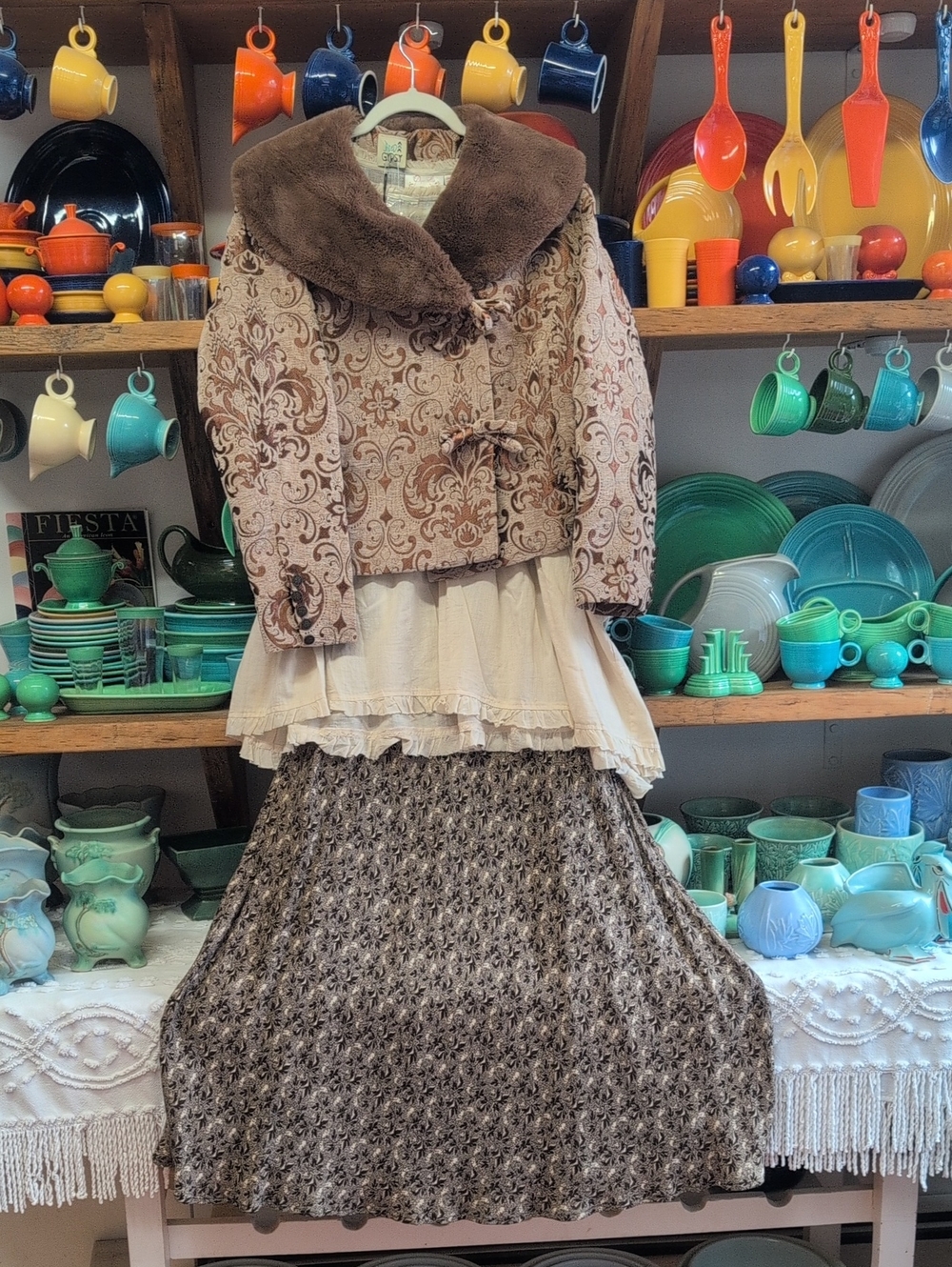 Banana Republic Long Fall Leaf Motif Skirt